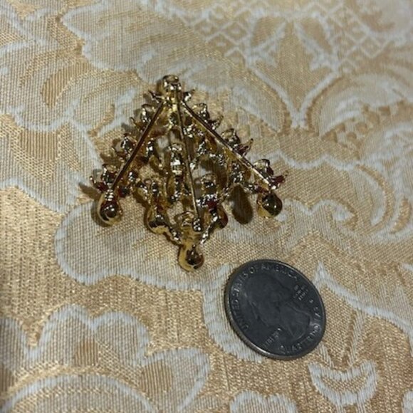 HOLIDAY🎄🎄NINA RICCI for AVON “Tree of Angels” Gold Christmas BROOCH - Picture 8 of 9